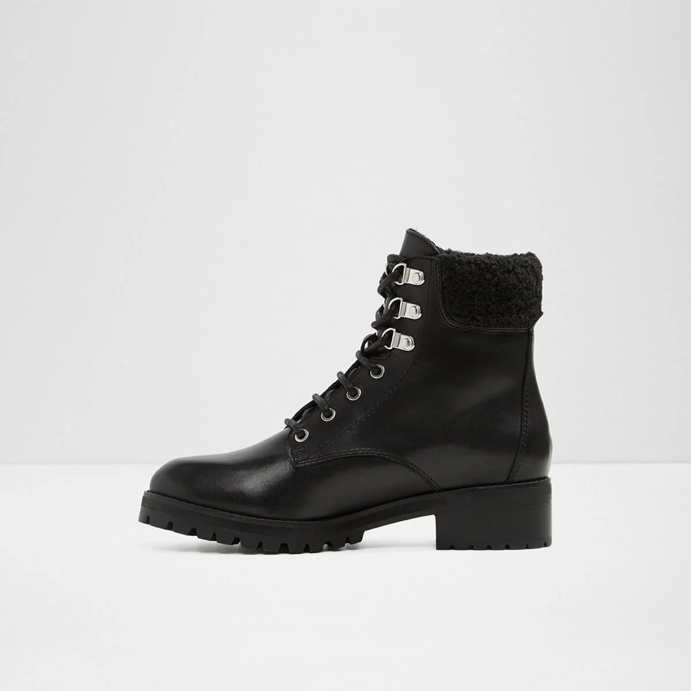 Aldo Jollyra Black Combat Lace-Up Boots